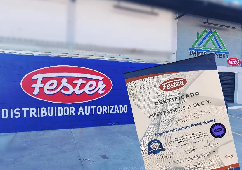 Certificado para Imperpayset como distribuidor autorizado de Fester