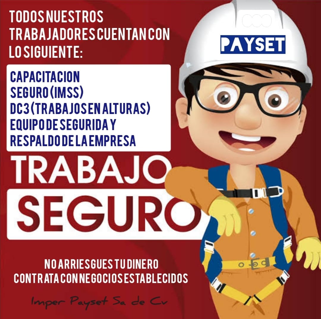 listado de elementos de trabajo seguro que Imper Payset cumple